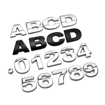 25 мм 3D Стайлинг автомобиля Металл DIY Буквы Хром Цифровой Алфавит Эмблема Наклейка Наклейки на автомобиль A чёрный