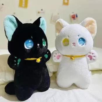 25 см черно-белая плюшевая игрушка с изображением кота, чучела, куклы Патунг, детские игрушки, подарки, подарки на Хэллоуин, игрушки для детей, девочек 25CM