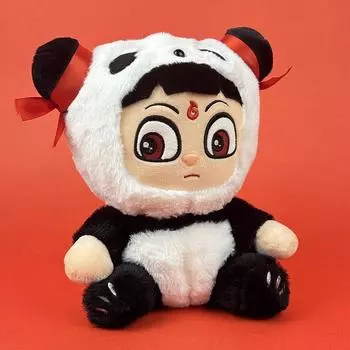 25 см Kawaii Movienezha 2 Национальный стиль Panda Ne Zha плюшевая игрушка аниме-периферия мультфильм плюшевые куклы подарок на день рождения