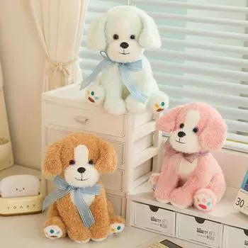 25 см кавайная собака мультфильм мягкие животные мягкие игрушки куклы рождественский подарок украшение дома собака плюшевая подушка 25cm