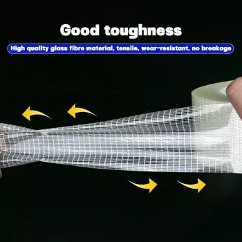 25M Strong Fiberglass Tape Heavy-duty Wear-resistant mesh Fiber Tape Transparent Single Side Adhesive Waterproof Seal Strapping
