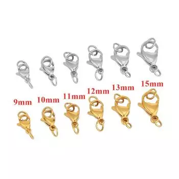25Pcs Stainless Steel Lobster Clasps Jump Rings Hooks Connector Bracelet Necklace Chains DIY Jewelry Making Findings Supplies