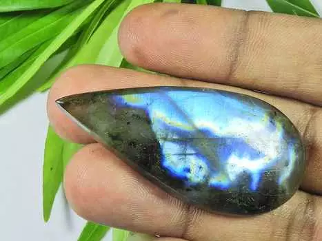 25X53X6MM Многоцветный огненный лабрадорит грушевидной формы кабошон россыпью натуральный драгоценный камень 68 карат. СК-3970