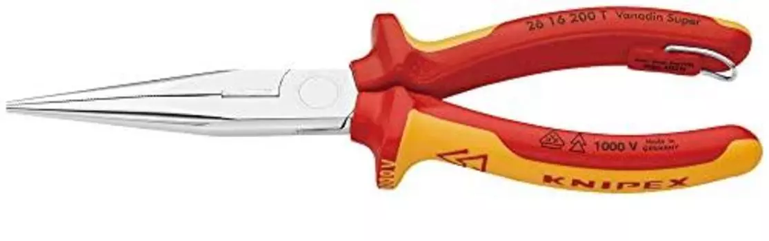 26 16 200 T BK Stork Beak Pliers VDE-Tested Chrome Plated In Blister Packaging