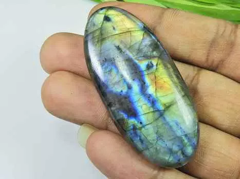 26X58MM натуральный лабрадорит многоцветный фиолетовый овальный кабошон россыпью драгоценный камень 115 карат SK-4038