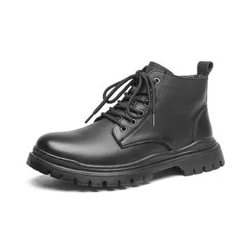 2765 Martin boots men s spring new thick-soled medium-top short boots leather versatile trend functional men s shoes 38-Leather shoe size