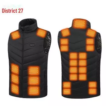 27 District Smart Temperature Control Heated Vest - Унисекс Зимний Электрический Подогреваемый Жилет S темно-синий
