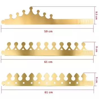 27 штук Золотая бумажная корона для вечеринки Золотые короны Шляпы Golden-king-crowns для вечеринки