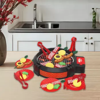 27Pcs Kids BBQ Grill Toy Barbecue Kitchen Cooking Playset Toys Set for Children