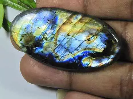 27X42MM натуральный лабрадорит многоцветный фиолетовый овальный кабошон россыпью драгоценный камень 83 карата. СК-4047