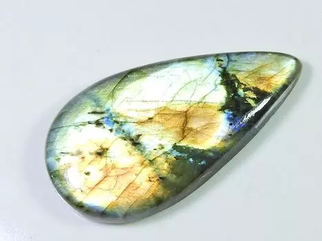 27X50MM AAA Радужный Лабрадорит Груша Кабошон Кристалл Россыпью Драгоценный Камень 75Cts. СК-1551