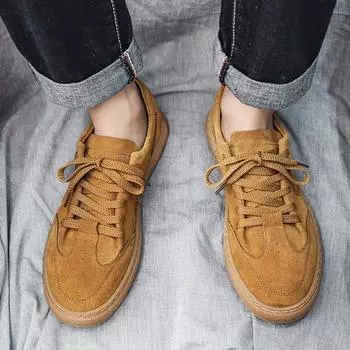 2808 Spring New Product Solid Color Cowhide Casual Men s Shoes Low Top Versatile Trend Fur Sports Board Shoes 38