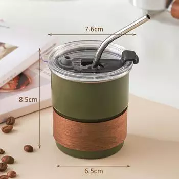 280 мл кофейная чашка с крышкой и соломинкой из нержавеющей стали кружка для холодного кофе пивные чашки стакан для путешествий на открытом воздухе кемпинга питьевые кружки 280ml