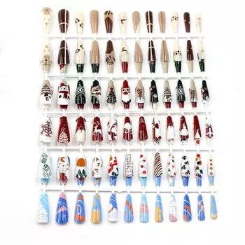 288 false nails for manicure in the form of stickers with a New Year s design, removable