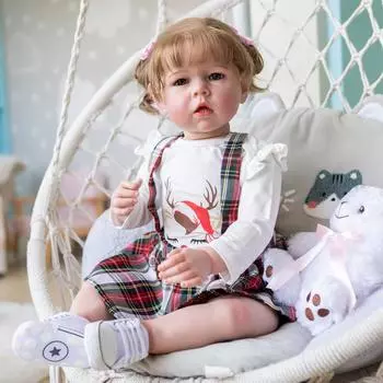 28-дюймовые куклы-реборн огромного размера Liam Cosplay Girl, мягкая тканевая имитация тела, кукла ручной работы с 3D-нарисованной кожей, куклы-младенцы для детей от 3 лет и старше, игрушка-подруга cloth body