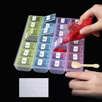 28 Grids 5D DIY Diamond Painting Tools and Accessories Storage Box Jewelry Rhinestones Container Organizer Case Home Storage 1PC