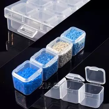 28 Slot Transparent Plastic Storage Box Diamond Nail Rhinestone Bead Storage Box Jewelry Organizer Painting Accessories Tools