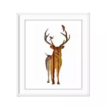 29,7 x 42 см A3 Северная Европа Картина Без Рамы Позитивный Самец Оленя Искусство Живопись Холст Настенные Картины