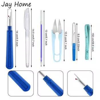 29PCS Hand Sewing Tools Set Quilting Sewing Clips & Seam Rippers & Heat Erasable Fabric Marking Pen for DIY Embroidery Tailoring