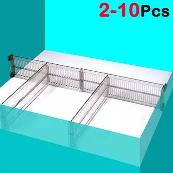 2/10Pcs Adjustable Drawer Dividers 27.5-51cm Expandable Clear Drawers Separators for Home Kitchen Closet Organizers Accessories 2Pcs