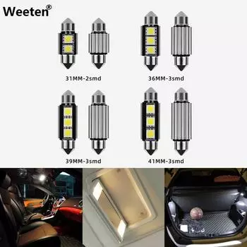 2/1 шт 12 В гирлянда 3SMD Canbus 36 мм CANBUS без ошибок 3 светодиодных купольных светодиодных лампочки для номерного знака 41mm белый
