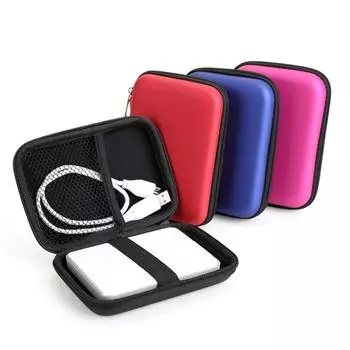 2-1PCS 2.5 Inch Electronic Equipment Protective Pack Case Hard Disk Package Headset Bag Multi-Function Mobile Power Pack красный