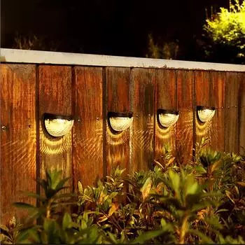 2/1Pcs 6 LED Solar Powered Wall Lamp Outdoor Waterproof Semi-circular Wall Light Shell Light Garden Courtyard Decorative Lamp 1 pc