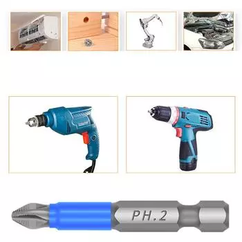 2/3/4/5/7pcs Magnetic Batch Heads Impact Strong Cross High Hardness 25/50/65/70/90/127/150mm for PH2 Screwdriver Set 1215