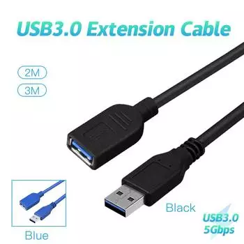 2 3 метра USB3.0 удлинительный кабель USB A папа-мама шнур для синхронизации передачи данных передачи зарядки 3M 2m синий