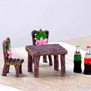 2/3шт мини-стол стул DIY ремесло сад пейзаж цветы растения декор орнамент 3#