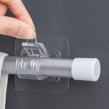 2/4/6Pcs Home and Decoration Hook Self-adhesive Bathroom Curtain Rod Bracket Storage No Punching Hooks Kitchen Gadgets Organizer