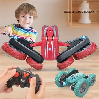 2.4G 4CH Stunt Drift Deformation Buggy Car Twisting Offroad Vehicle Light Music Drift Dance Side Driving RC Toy Gift for Children зелёный