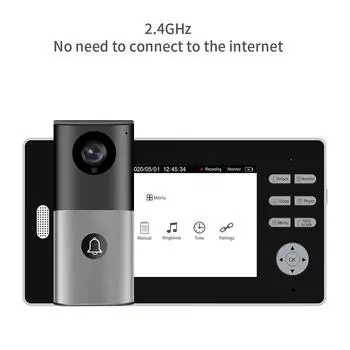 2.4G 7-дюймовый ЖК-монитор 140 градусов широкоугольный беспроводной домофон видеодомофон 720P видеодомофон чёрный