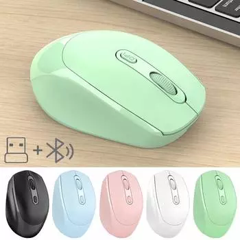 2.4G+Bluetooth Беспроводная мышь Перезаряжаемая компьютерная мышь Прочная Bluetooth-мышь зелёный