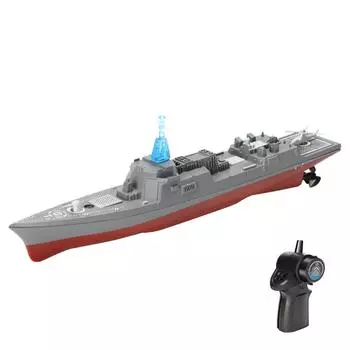 2.4G Пульт дистанционного управления Лодка Водонепроницаемая Высокоскоростная имитация корабля Модель военного корабля Перезаряжаемая Мини Style D серый