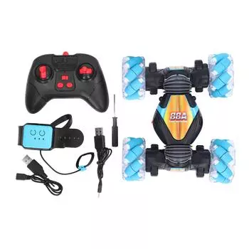 2.4G RC автомобиль с датчиком жестов, подъем на 45 градусов, плавный свет, двойной пульт дистанционного управления, игрушечный автомобиль, синий
