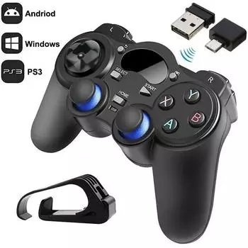 2,4G USB беспроводной игровой контроллер Android Джойстик Джойстик с конвертером OTG для PS3/смартфона для планшетного ПК Smart TV Box чёрный