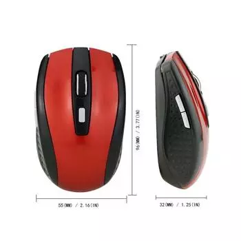 2.4G USB красная оптическая беспроводная мышь 6D для компьютерных ноутбуков игровых мышей эргономичная беспроводная мышь
