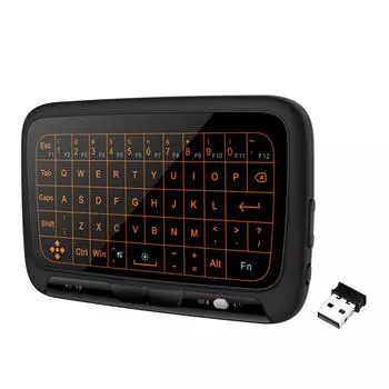 2.4GHz Air Mouse Keyboard USB Dongle Receiver Полноэкранная сенсорная QWERTY-клавиатура Plug And Play Smart Air Mouse Keyboards для IPTV 03586 чёрный