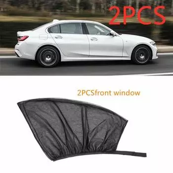 2/4pcs Car Window Screen Door Cover Universal Side Window UV Sunshine Plate Shade Mesh Mosquito Net Protect Film Curtain for Car