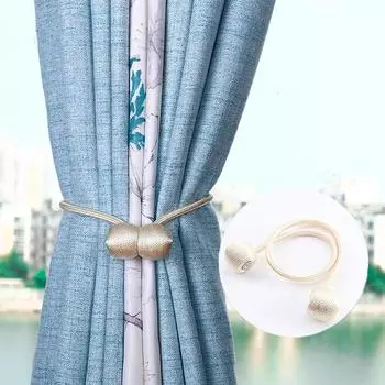 2/4Pcs Magnetic Ball Curtain Tiebacks Tie Rope Accessory Rods Accessoires Backs Holdbacks Buckle Clips Hook Holder Home Decor 1PCS чёрный