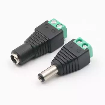 2/5/10 шт. 5,5 x 2,1 мм 5,5 x 2,5 мм DC Power Male Female Plug Jack Connector Adapter для светодиодной ленты 3528 5050 2PCS&5.5x2.5mm