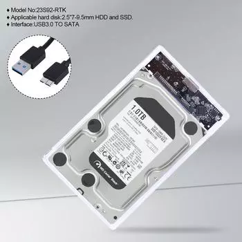 2,5-дюймовый корпус для жесткого диска SSD HDD 6 Гбит/с USB 3.0 на SATA Прозрачный внешний корпус Поддержка UASP Мобильный внешний корпус Прозрачный