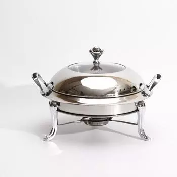 2.5L/3L Stainless Steel Buffet Serving Tray Set Food Tray Chafing Dish Soup Warmer Tray Set New 18cm серебряный
