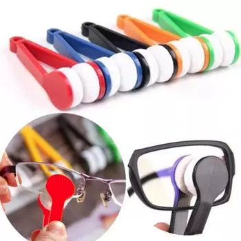 2/5pcs Glasses Cleaning Rub Portable Multifunctional Mini Eye Glasses Cleaner Brush Sunglasses Spectacles Microfiber Wiping Tool чёрный