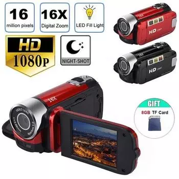 2,7-дюймовый ЖК-экран HD-100A, 1080P, 16 МП, 16-кратный цифровой зум, видеокамера DV, камера ночного видения