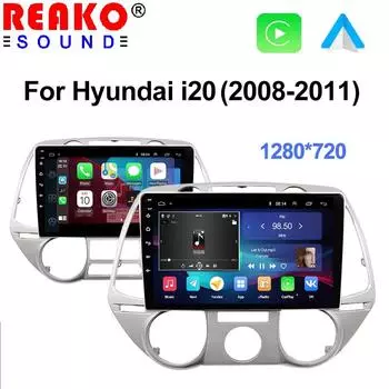 2 din Android 12 Автомагнитола Мультимедиа Для Hyundai I20 2008 - 2012 GPS Навигация 2Din Carplay Стерео DVD-плеер 4 core 1GB+32GB carplay