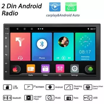 2 Din Android 7 дюймов автомобильный мультимедийный видеоплеер универсальный стерео радио GPS для Volkswagen Nissan Hyundai Kia Toyota 1 + 16 ГБ 7inch,1+16GB