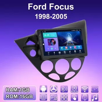 2 DIN Android автомобильное радио для Ford Focus 1998-2005 мультимедийный проигрыватель головное устройство стерео GPS навигация WIFI 1+16 ГБ 1+16GB