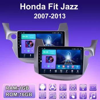 2 DIN Android автомобильное радио для Honda Fit Jazz 2007-2013 мультимедийный проигрыватель головное устройство стерео GPS навигация WIFI 1+16 ГБ 1+16GB,LHD